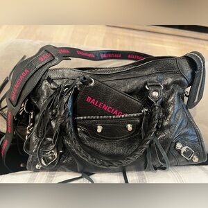 Balenciaga Logo strap city classic studs bag small